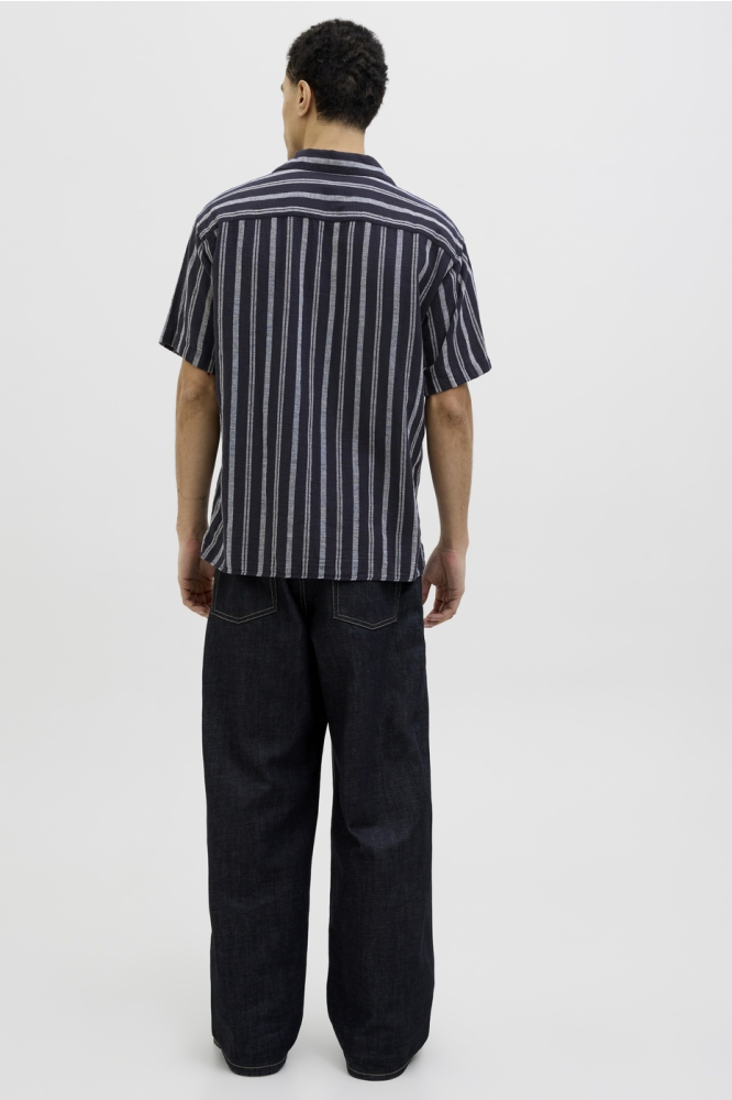 JJEENZO STRIPE RESORT SHIRT SS SN 12268457 SKY CAPTAIN